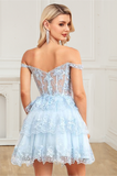 Homecoming Dresses A Line Off The Shoulder Lace With Applique Rjerdress