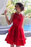 Homecoming Dresses A Line Scoop Organza & Lace Short/Mini Rjerdress