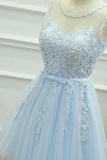 Homecoming Dresses Scoop Tulle With Applique And Sash A Line Rjerdress