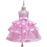 Hot Princess Champagne Scoop Sleeveless Tulle Flower Girl Dress With Applique & Bowknot Rjerdress