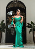 Hot Prom Dresses Mermaid Off The Shoulder Zipper Up With Slit