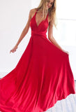 Hot Sale Chiffon Red Backless Strapless V Neck Prom Dresses Rjerdress