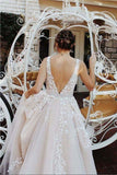 Hot Sale V Neckline Tulle Wedding Dress Party Gown Rjerdress
