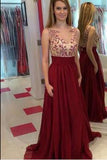 Hot Sales Lace Chiffon Champagne V-Neck Open Back Long Cheap Wine Red Prom Dresses RJS31 Rjerdress