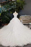 Hot Selling Bridal Dresses Tulle Lace Up With Appliques And Rhinestones Ball Gown Rjerdress