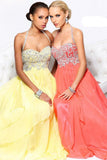 Hot Selling Formal Dresses Halter A-Line Floor Length Chiffon Color Watermelon Only Cheap