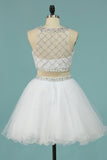 Hot Selling Sweet 16 Dresses Scoop A-Line Beaded Bodice Tulle Short/Mini Rjerdress