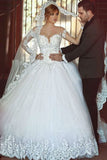 Hot Wedding Dresses Sweetheart Ball Gown Tulle With Applique Rjerdress