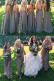 Jewel Chiffon and Ruffles Long Bridesmaid Dresses Rjerdress
