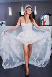 Lace High Low Prom Dresses Appliques Sweetheart Rjerdress