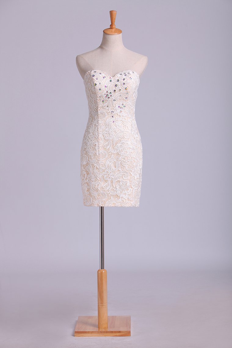 Lace Hoco Dress Sweetheart Column Short/Mini Rjerdress