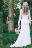 Lace Long Sleeve Beach Backless Outdoor Garden Handmade Women's Wedding Dress RrRRRJS56 Rjerdress