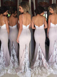 Lace Mermaid Backless Unique Sweetheart Spaghetti Straps Cheap Bridesmaid Dresses RJS43 Rjerdress