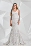Lace Mermaid Ivory Scoop Wedding Dresses Bohemian Long with Train Bride Dresses RJS503 Rjerdress