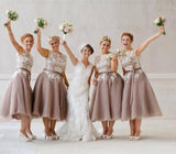 Lace Rustic Chiffon Short Bridesmaid Dresses Rjerdress