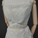 Lace Tulle Princess Spaghetti Straps Beach Simple Cheap Wedding Dresses Rjerdress
