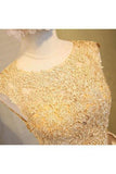 Light beads satins lace round neck homecoming dress RJS384 Rjerdress