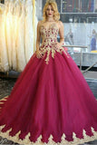 Long Quinceanera Dresses Wedding Dresses Tulle Prom Dresses with Appliques RJS18 Rjerdress