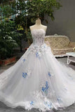 Low Price Floor Length Bridal Dresses Lace Up Strapless With Handmade Butterfly Rjerdress