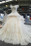 Luxury Bridal Dresses A-Line Long Train Off The Shoulder Tulle