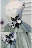Luxury Waist Flowers See Through Backside Lolita Dress Short Tulle Homecoming Dresses H1335 Rjerdress