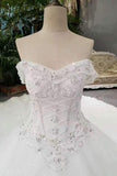 Marvelous Bridal Dresses Lace Up Off The Shoulder With Appliques And Crystals Royal Train Rjerdress