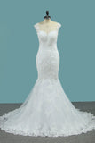 Mermaid Bridal Dresses Scoop Tulle With Applique Court Train Rjerdress