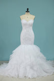Mermaid Bridal Dresses Sweetheart Organza With Applique Court Train Rjerdress