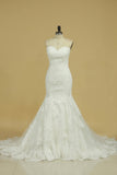 Mermaid Bridal Dresses Sweetheart With Applique Tulle Court Train