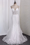 Mermaid Bridal Dresses Tulle Spaghetti Straps With Applique Court Train Rjerdress