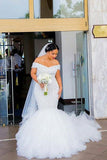 Mermaid Lace Off the Shoulder Tulle Sweetheart Wedding Dresses Bride Dresses UK Rjerdress