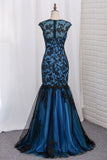 Mermaid Noble Party Dresses Scoop  Floor Length With Trumpet Tulle Skirt Rjerdress