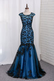 Mermaid Noble Party Dresses Scoop  Floor Length With Trumpet Tulle Skirt