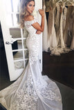 Mermaid Off-the-Shoulder Sweep Train Lace Wedding Dress Wedding Dresses