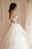 Mermaid Scoop Wedding Dresses Tulle With Applique Sweep Train Detachable Rjerdress