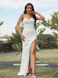 Mermaid Sweetheart Satin Evening & Prom Dress Sweep Train With Slit Rjerdress