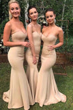 Mermaid Sweetheart Sexy Wedding Party Dresses Strapless Long Bridesmaid Dresses BD1018 Rjerdress