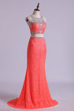 Mermaid/Trumpet Party  Dresses Two Pieces Scoop Lace With Beading Rjerdress