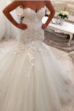 Mermaid/Trumpet Tulle Sweetheart Wedding Dresses With Applique