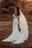 Mermaid Tulle Off The Shoulder Wedding Dresses With Applique Sweep Train Rjerdress