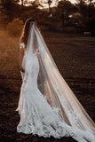 Mermaid Tulle Off The Shoulder Wedding Dresses With Applique Sweep Train Rjerdress