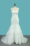 Mermaid Tulle Sweetheart Bridal Dresses With Applique Court Train Rjerdress