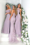 Mix And Match Mermaid Purple Bridesmaid Dresses Wedding Party Dresses Rjerdress