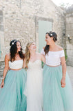 Mix & Match Tulle Bridesmaid Dresses Two Pieces Cute Dresses Rjerdress