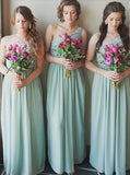 Modern A Line One Shoulder Chiffon Floor Length Bridesmaid Dress Rjerdress