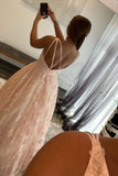 Modern A Line One Shoulder Pink Polyester Prom Dress With 3D Butterfly Rjerdress