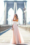 Modest Chiffon Long Blush Pink White Lace A-Line High Neck Floor-Length Prom Dresses RJS192 Rjerdress