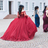 Modest Red Ball Gown Wedding Dresses Fashion Rjerdress