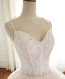 Modest Spaghetti Straps Long Ball Gown Lace Up Wedding Dresses Rjerdress