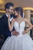 Modest Strapless Long Ball Gowns Lace Beading Wedding Dresses With Appliques Rjerdress